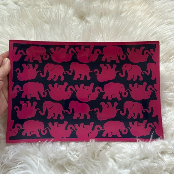 Lilly Pulitzer Glass Tray Tusk in Sun Design Jewelry Tray - Picture 1 of 9